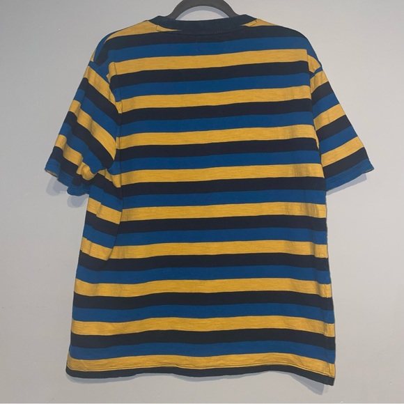 GUESS Originals Blue Yellow Striped T-Shirt Short Sleeve size small - Picture 2 of 9